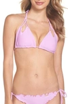 LULI FAMA REVERSIBLE TRIANGLE BIKINI TOP,L176206