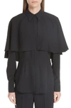 SARA BATTAGLIA CAPE DETAIL BLOUSE,SB1004 305W9 999