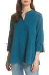 Eileen Fisher Button-front Silk Shirt, Regular & Petite In Dark Jewel