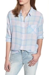 Rails Charli Plaid Button-down Shirt In Aqua Pink Blue