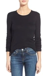 Splendid Zander Easy Slub Long-sleeve Crewneck Tee In Black