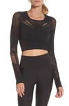 ALO YOGA Siren Long Sleeve Crop Top,W3348R