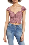 BAND OF GYPSIES LACE-UP CROP TOP,W18249212155