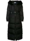 PRADA PRADA LONG PADDED HOODED COAT - BLACK