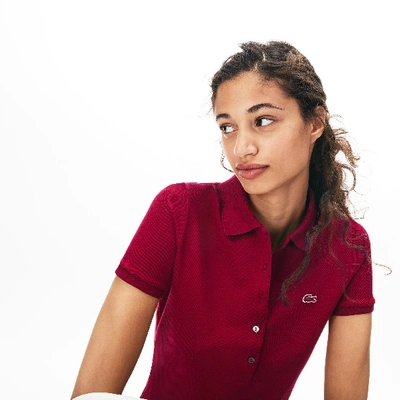 Lacoste Women's Slim Fit Stretch Mini Cotton Piqué Polo Shirt In Ladybug Red