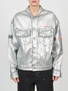 Heron Preston Nasa Denim Jacket In Metallics