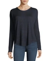 Rag & Bone Hudson Crewneck Long-sleeve Top In Blue/black