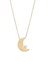 ZOË CHICCO 14K Yellow Gold & Diamond Crescent Moon Necklace