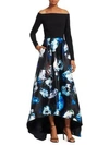 THEIA Off-The-Shoulder Floral Gown