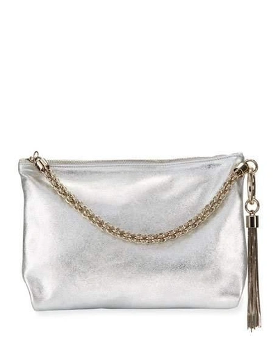 Jimmy Choo Callie Mea Shoulder Bag In Silver