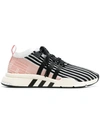 ADIDAS ORIGINALS PINK, BLACK AND WHITE EQT SUPPORT MID ADV PRIMEKNIT SNEAKERS