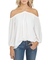 1.state Off The Shoulder Sheer Chiffon Blouse In Cloud