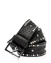 Zadig & Voltaire Zadig&voltaire Women's Noir Starlight Studded Leather Belt In Noir/silver