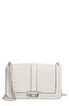 Rebecca Minkoff 'chevron Quilted Love' Crossbody Bag - Grey In Putty