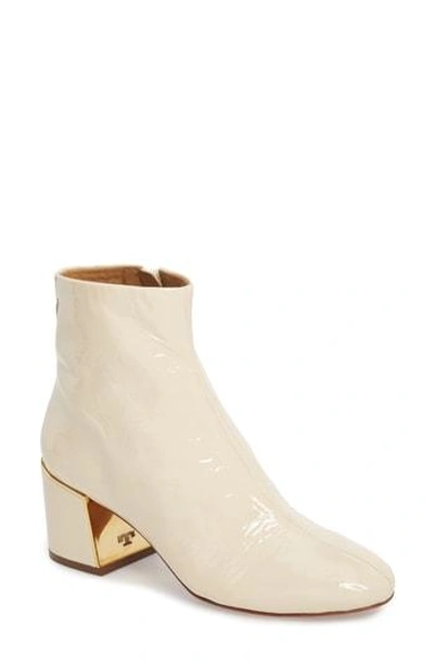 Tory Burch 65mm Juliana Naplack Ankle Boots In Beige