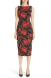 MICHAEL KORS ROSE PRINT SHEATH DRESS,445AKL705