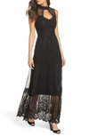 HARLYN MIXED LACE GOWN,YD-8040-GP