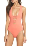 ISABELLA ROSE BEACH SOLIDS ONE-PIECE SWIMSUIT,4301084