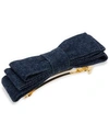 FRANCE LUXE FRANCE LUXE GOLD-TONE DENIM BOW HAIR BARRETTE