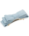 FRANCE LUXE FRANCE LUXE GOLD-TONE DENIM BOW HAIR BARRETTE