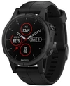 GARMIN UNISEX FENIX 5S PLUS BLACK SILICONE STRAP SMART WATCH 42MM