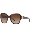 Tory Burch Reva 56mm Square Sunglasses - Dark Tortoise Gradient In Dark Tort / Dark Brown Gradient