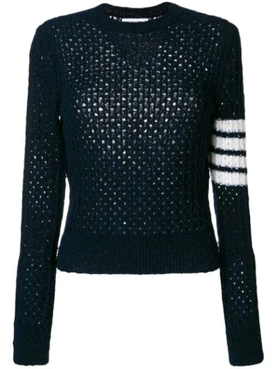 Thom Browne Navy Milano Classic Crewneck Pullover In Blue