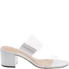 Schutz Women's Victorie Mid-heel Slide Sandals In Transparent/ White