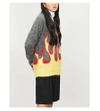 Prada Flame-intarsia Mohair-blend Sweater In Sole