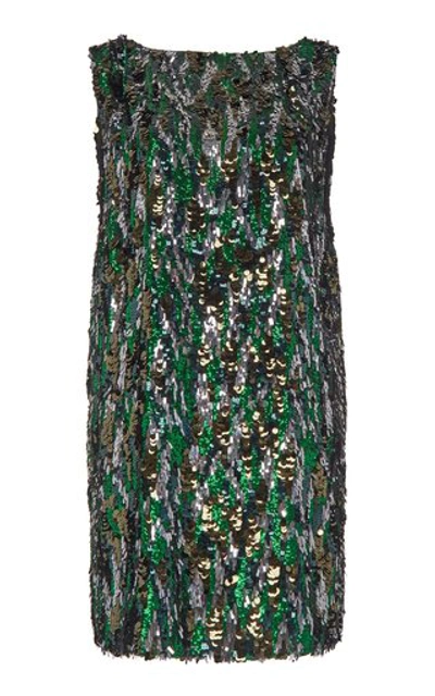 Prada Bark Sequin Mini Dress In Print