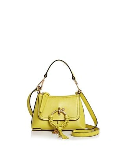 See By Chloé See By Chloe Joan Mini Leather & Suede Hobo In Green Sheen Yellow/gold