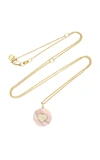NOUSH JEWELRY COEXIST HEART ON PINK OPAL NECKLACE,CENHPY