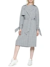 W118 BY WALTER BAKER Plaid Trench Coat,0400098829087