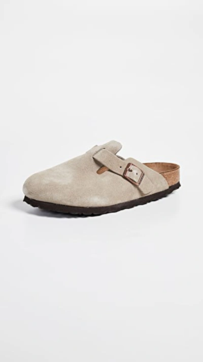 Birkenstock Boston Sfb Clogs In Beige