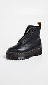 Dr. Martens' Jadon Smooth Leather Platform Boots In Black Polished Smooth