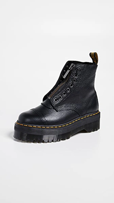 Dr. Martens' Sinclair Max Pisa Leather Platform Boots In Black