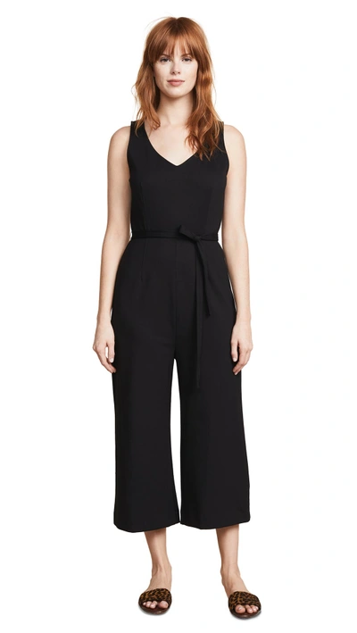 Three Dots Sleeveless Ponte Jumpsuit In Black