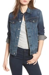 Ag Robyn Button-front Denim Trucker Jacket, Medium Blue In Ephemeral