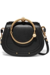 CHLOÉ NILE BRACELET SMALL TEXTURED-LEATHER AND SUEDE SHOULDER BAG