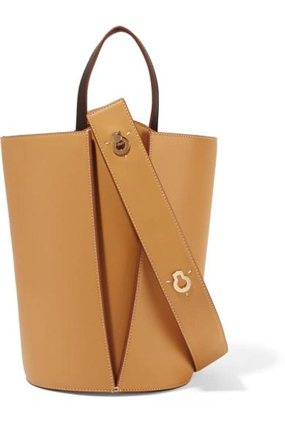 Danse Lente Mini Lorna Leather Bucket Bag - Beige In Saffron