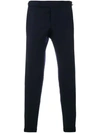 Thom Browne Seamed Elastic Stripe Skinny Wool Trouser In Blue