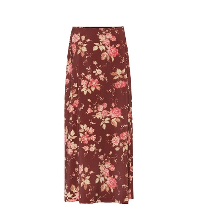 Zimmermann Floral-print Wool-blend Twill Maxi Skirt