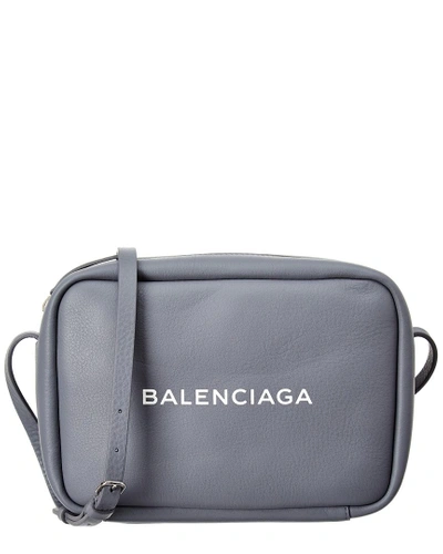 Balenciaga Everyday Leather Camera Bag In Grey