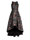 AIDAN MATTOX Sleeveless Floral High-Low Dress