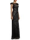 PARKER BLACK Dollie Sequined Overlay Gown