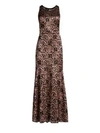 LAUNDRY BY SHELLI SEGAL Lace & Sequin Mermaid Maxi Dress