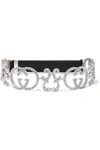 GUCCI Crystal-embellished silver-tone and stretch headband