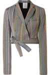 ROSIE ASSOULIN Cropped wool and silk-blend jacquard wrap blazer