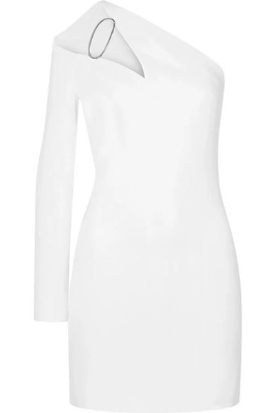 Cushnie Et Ochs One-shoulder Cutout Cady Mini Dress In White