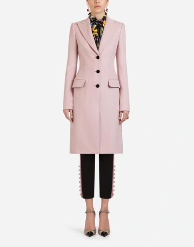 Dolce & Gabbana Single Breasted Coat In Pink